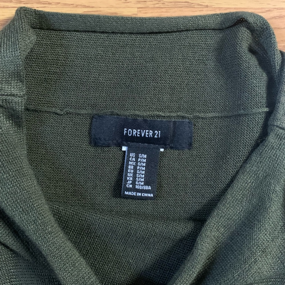 Soft Muted Army Green Turtleneck Poncho Gem